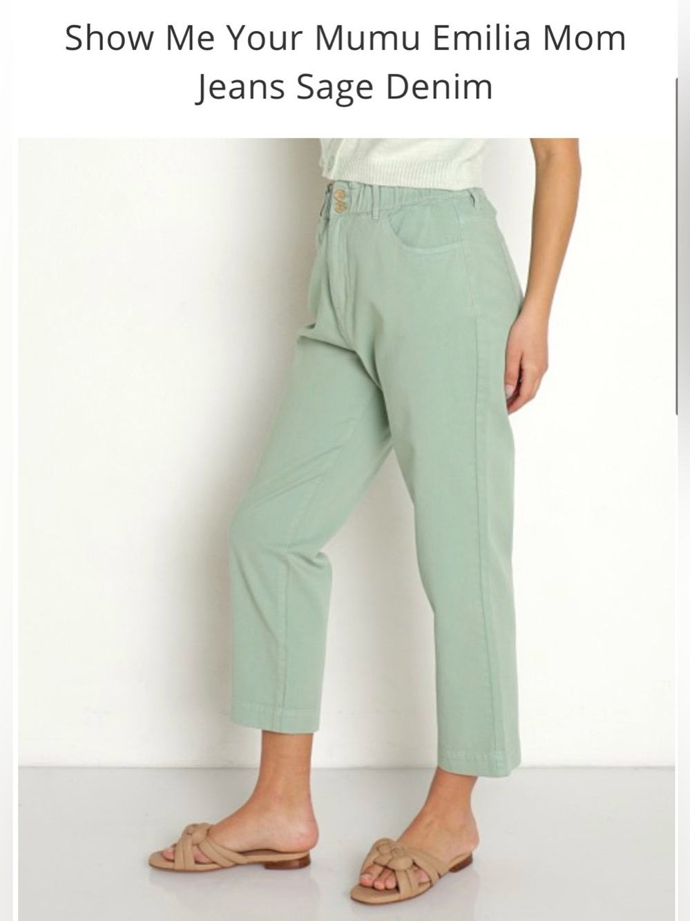 Show Me Your MuMu Emilia Mom Sage Denim Jeans - Picture 2 of 11